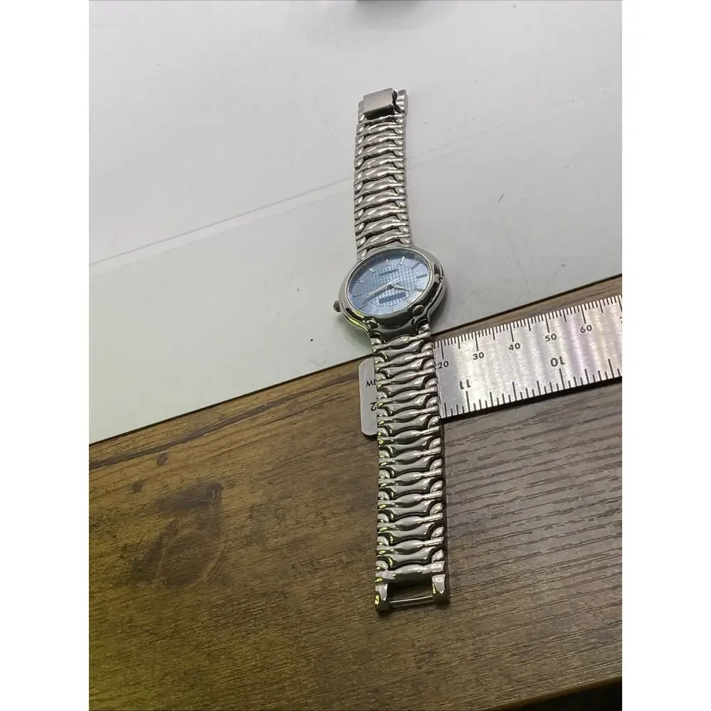 Geneva Womens Vintage Blue Dial Watch Works New Battery